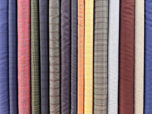 Custom suit fabric patterns and textures