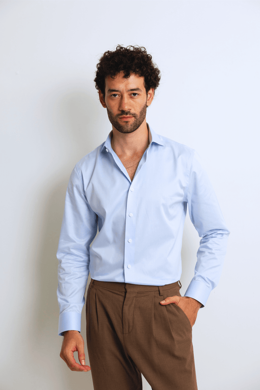 Basic Blue – Men’s Cotton Shirt